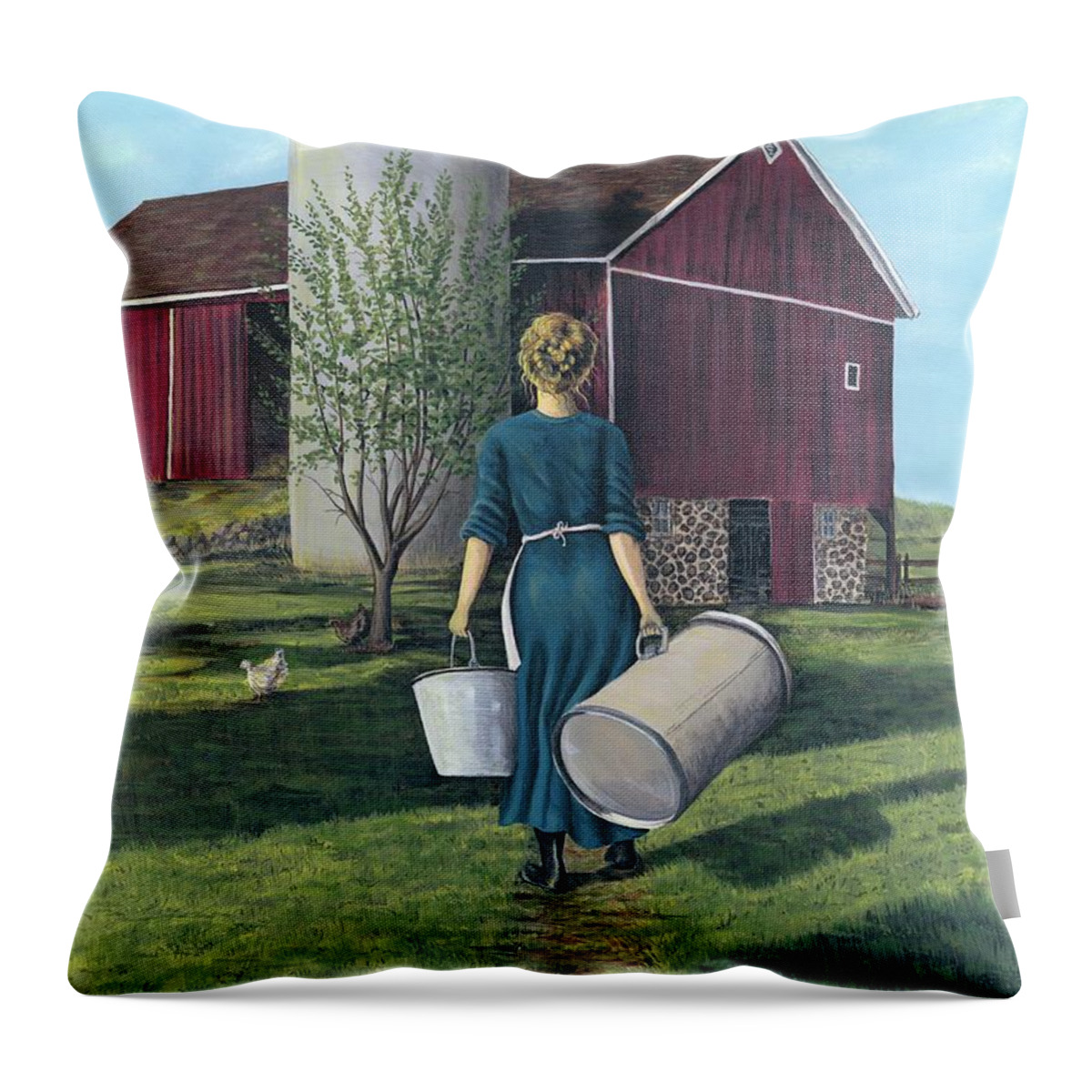 Days Gone By Throw Pillow featuring the painting Days Gone By by Sheri Jo Posselt