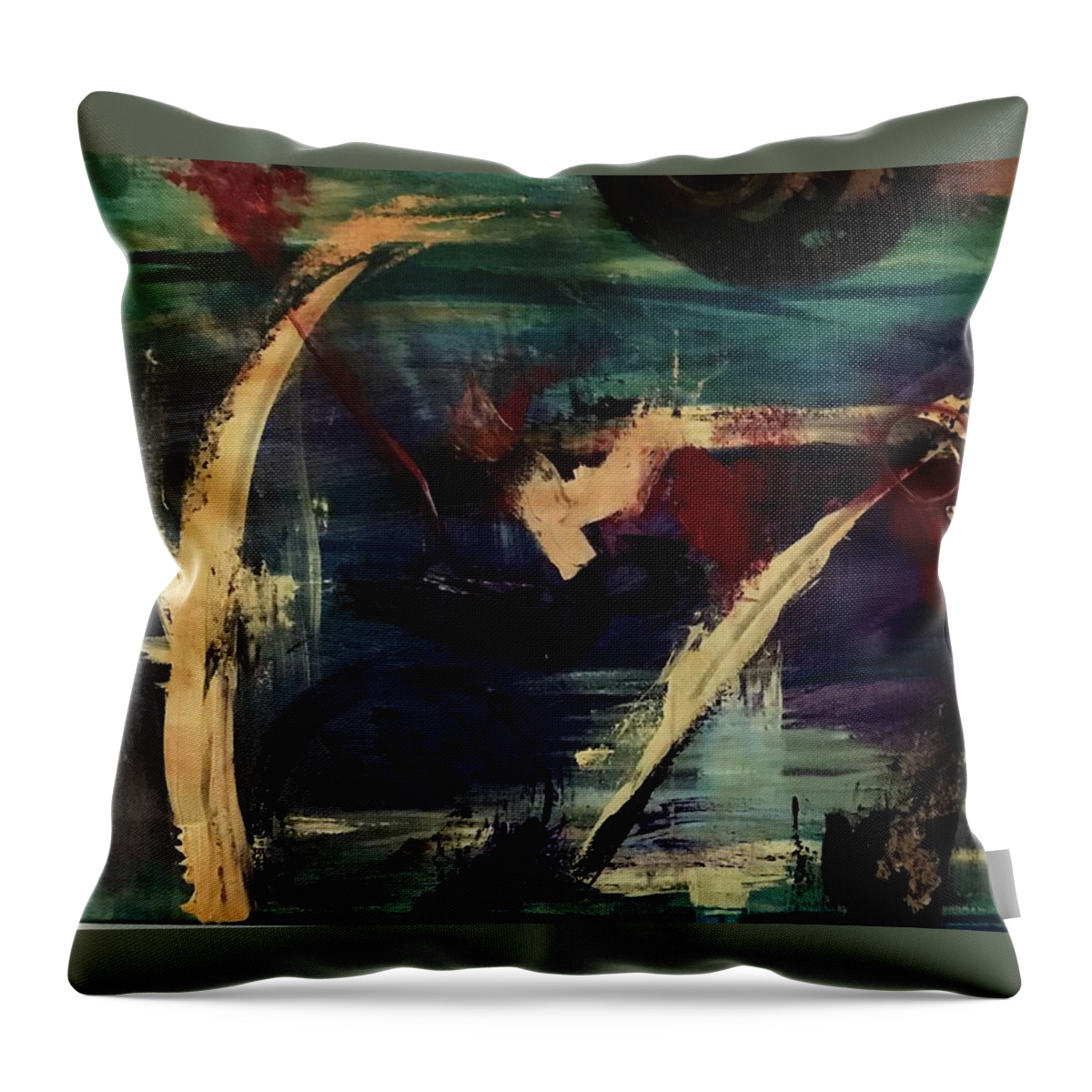Painting Throw Pillow featuring the painting Dazed by Laura Jaffe