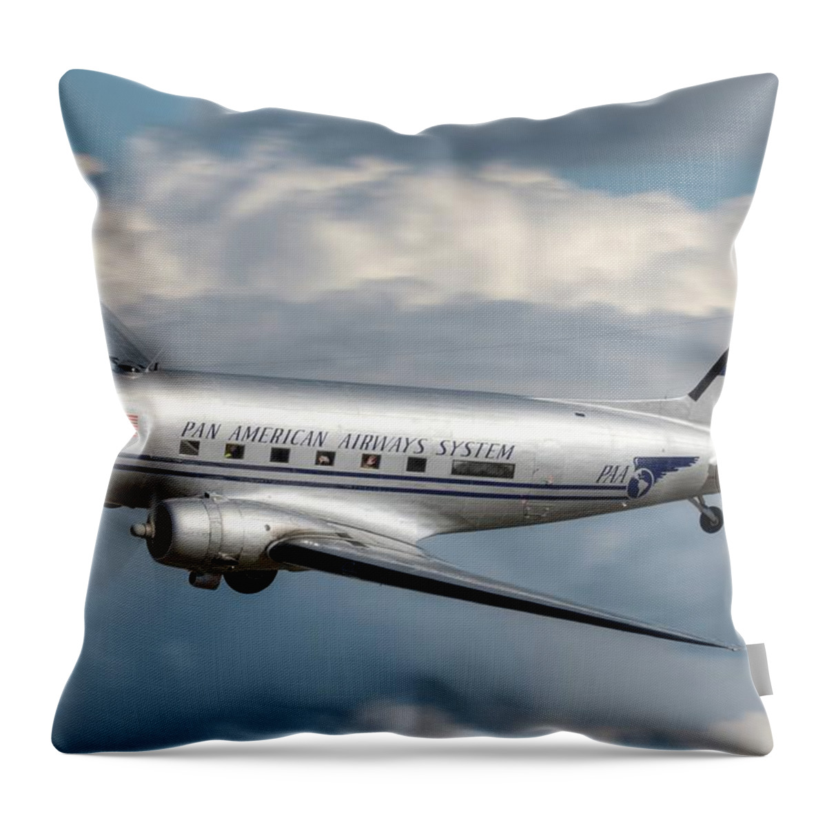 Douglas Dc-3 Throw Pillow featuring the photograph Dc-3 by Jeff Cook