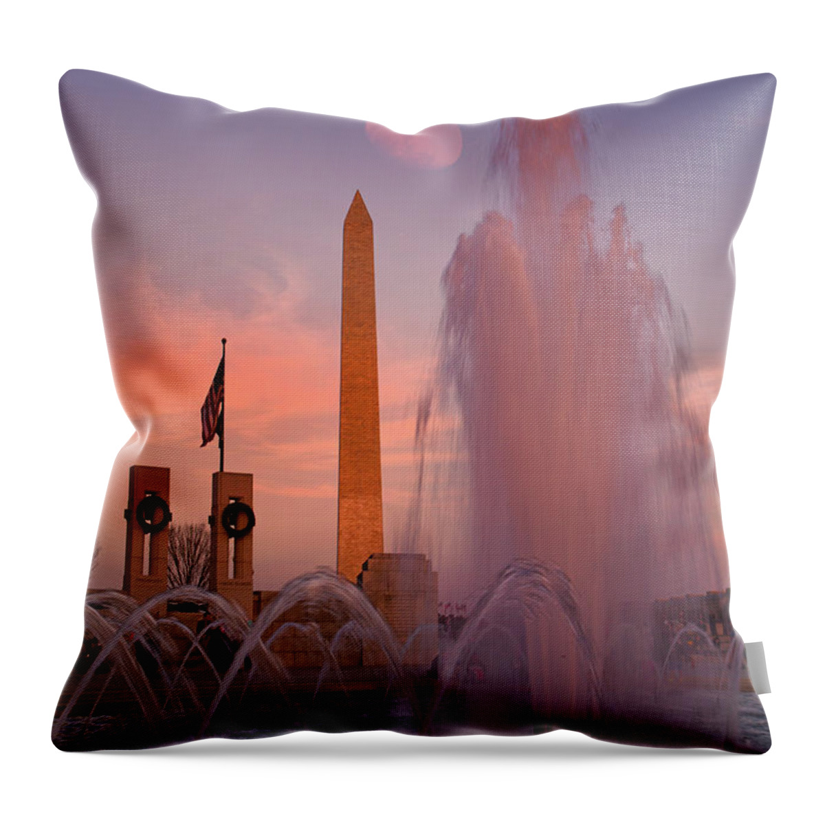Washington Throw Pillow featuring the photograph DC Sunset by Betsy Knapp