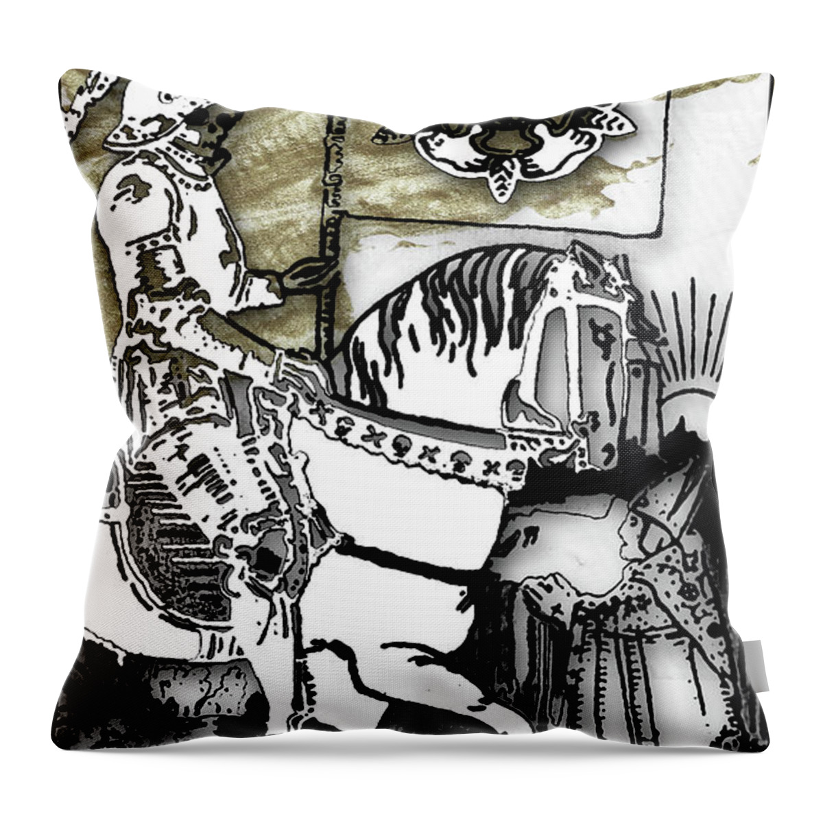 Mystical Art Throw Pillow featuring the painting Death Arcannah by Mindy Sommers