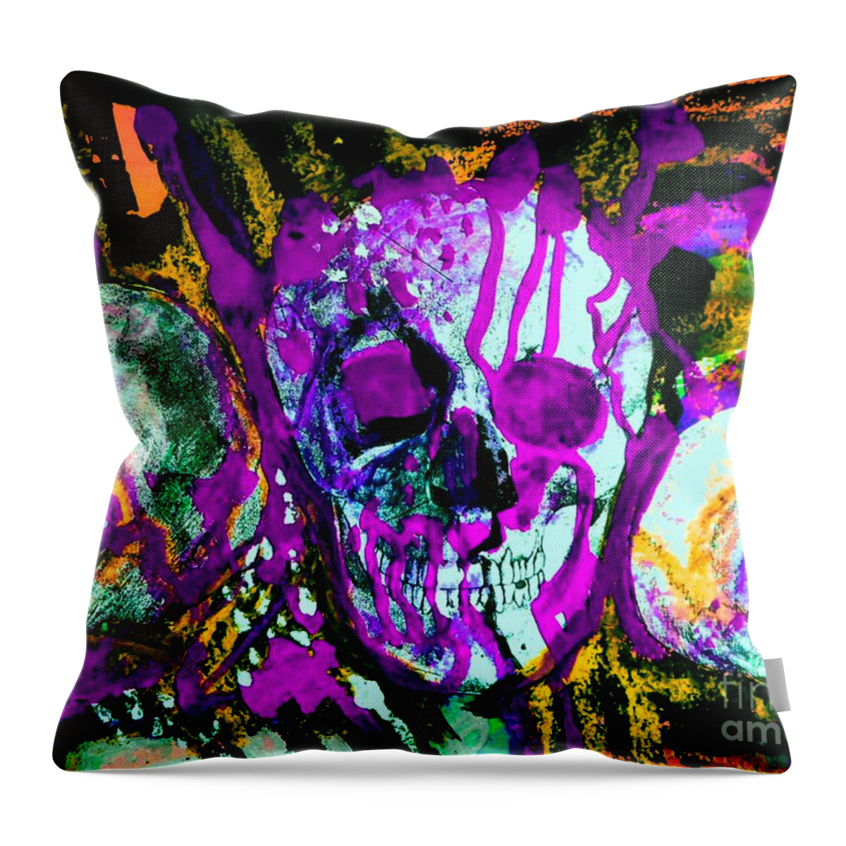  Throw Pillow featuring the painting DeathStudy-1 by Katerina Stamatelos