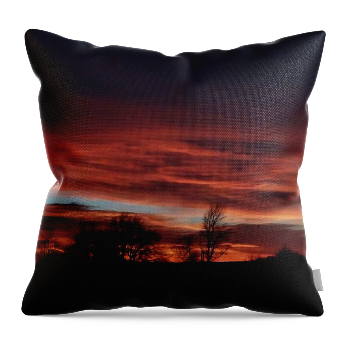 Sunset Prints Throw Pillow featuring the photograph December 2016 Farm Sunset by J L Zarek