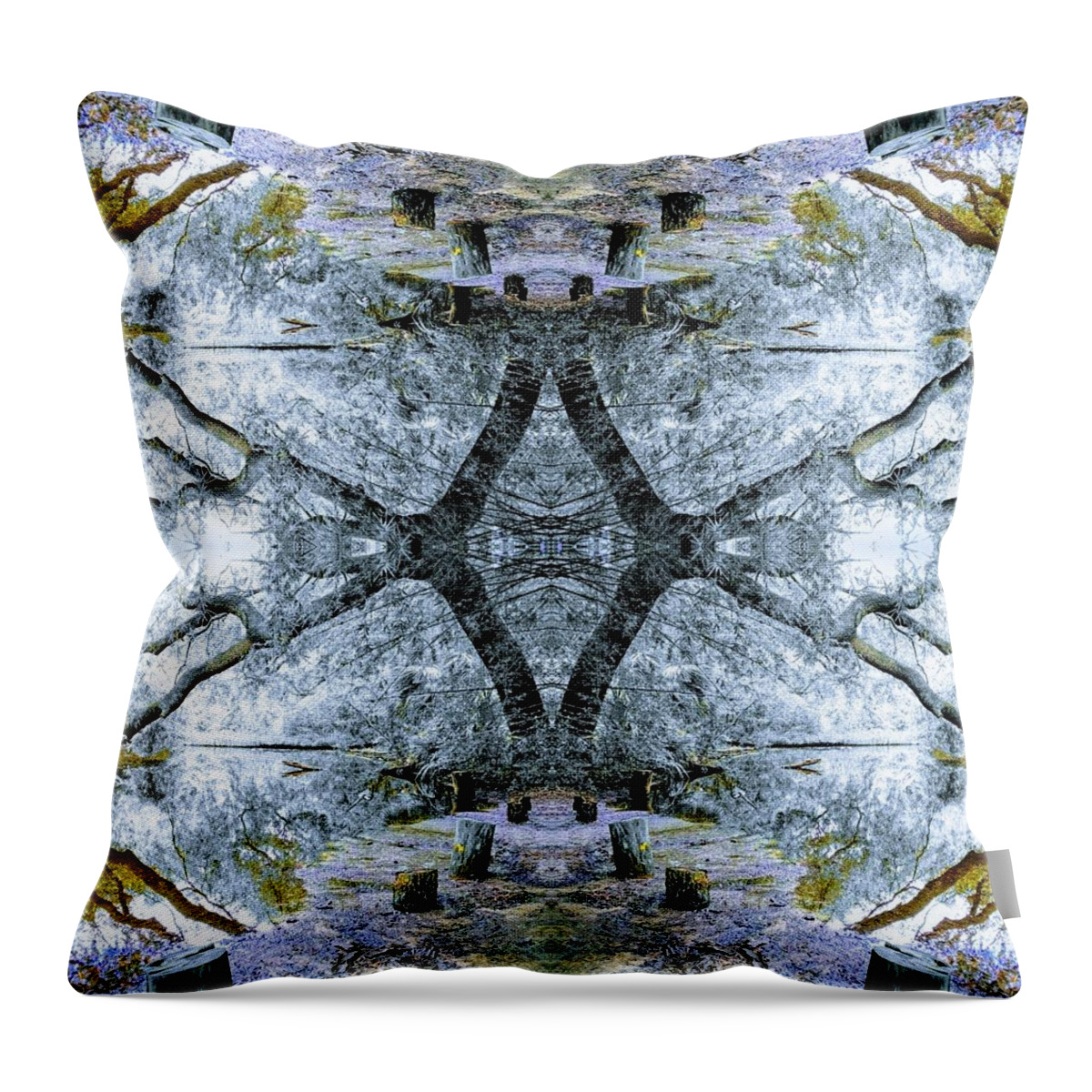 Abstract Throw Pillow featuring the digital art Deciduous Dimensions by Sherry Kuhlkin