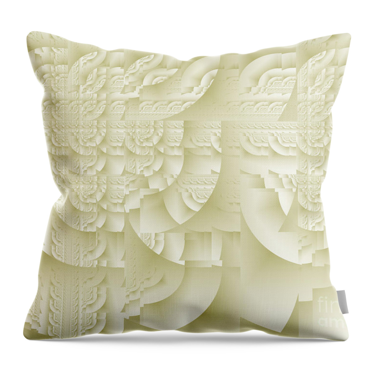 Fractal Throw Pillow featuring the digital art Deco Relief by Richard Ortolano