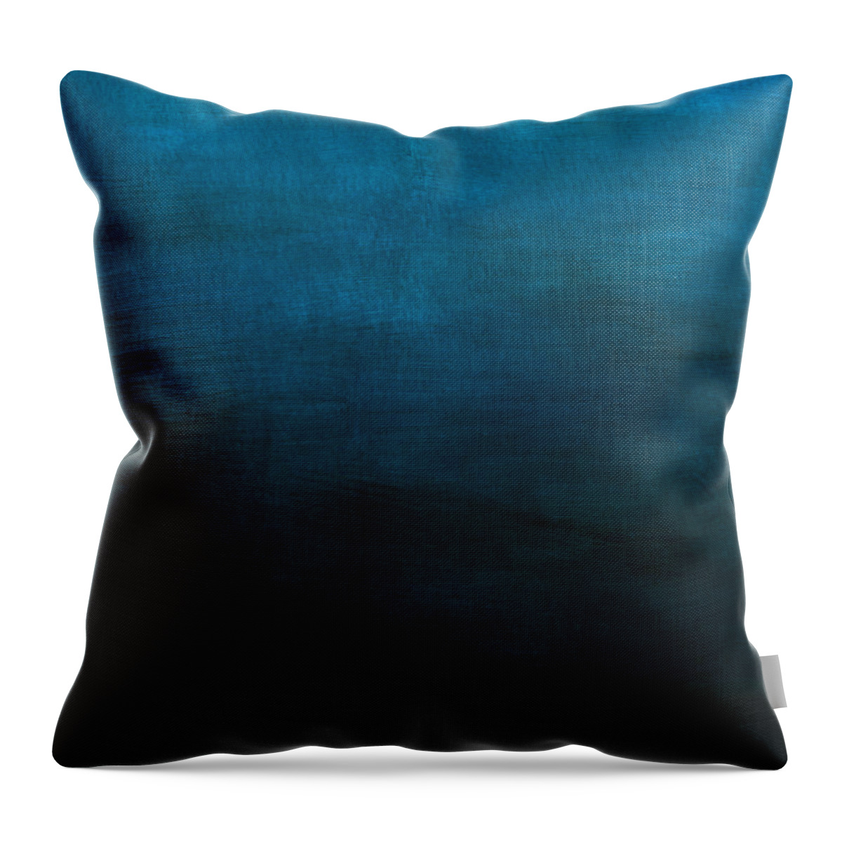 Blue Throw Pillow featuring the mixed media Deep Blue Mood- Abstract Art by Linda Woods by Linda Woods