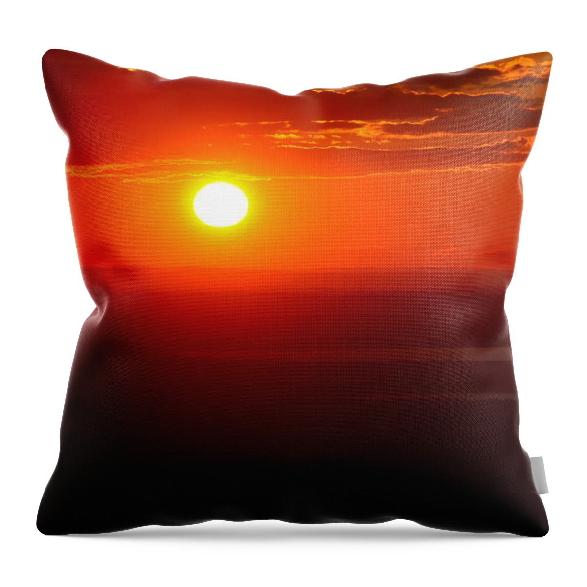  Throw Pillow featuring the photograph Deep Orange Sky by Polly Castor