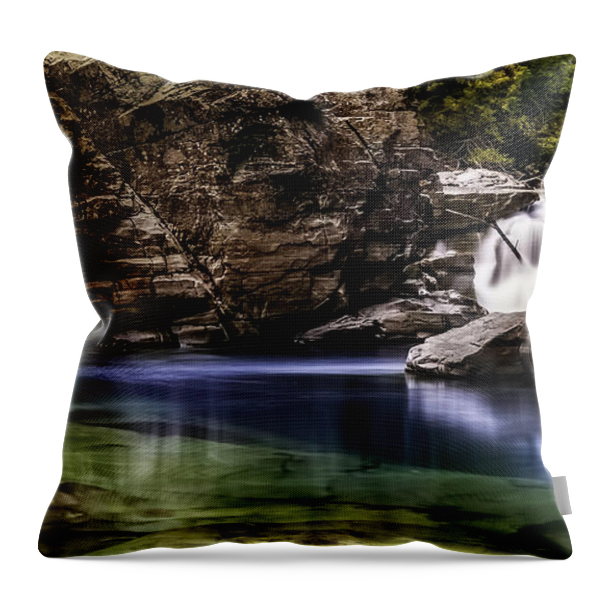 Glacier National Park Throw Pillow featuring the photograph Deep pool by Thomas Nay
