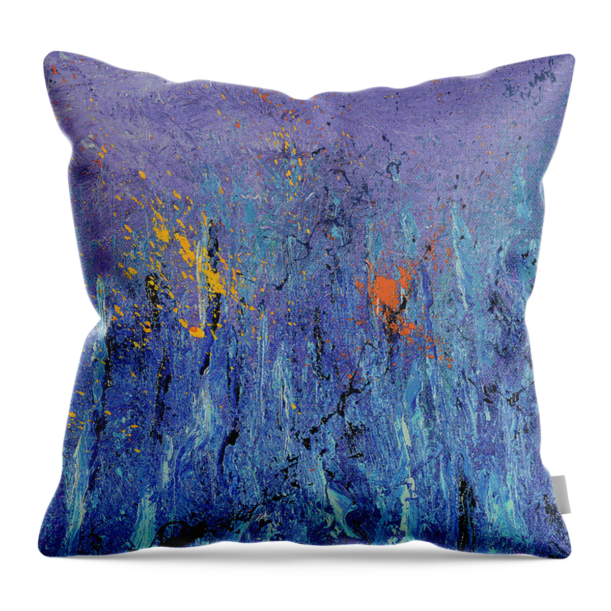 Deep Throw Pillow featuring the painting Deep Sea Glimmers Meet by Joe Loffredo
