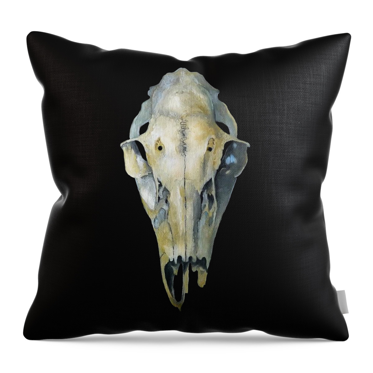 Deer Throw Pillow featuring the painting Deer Skull Aura by Catherine Twomey