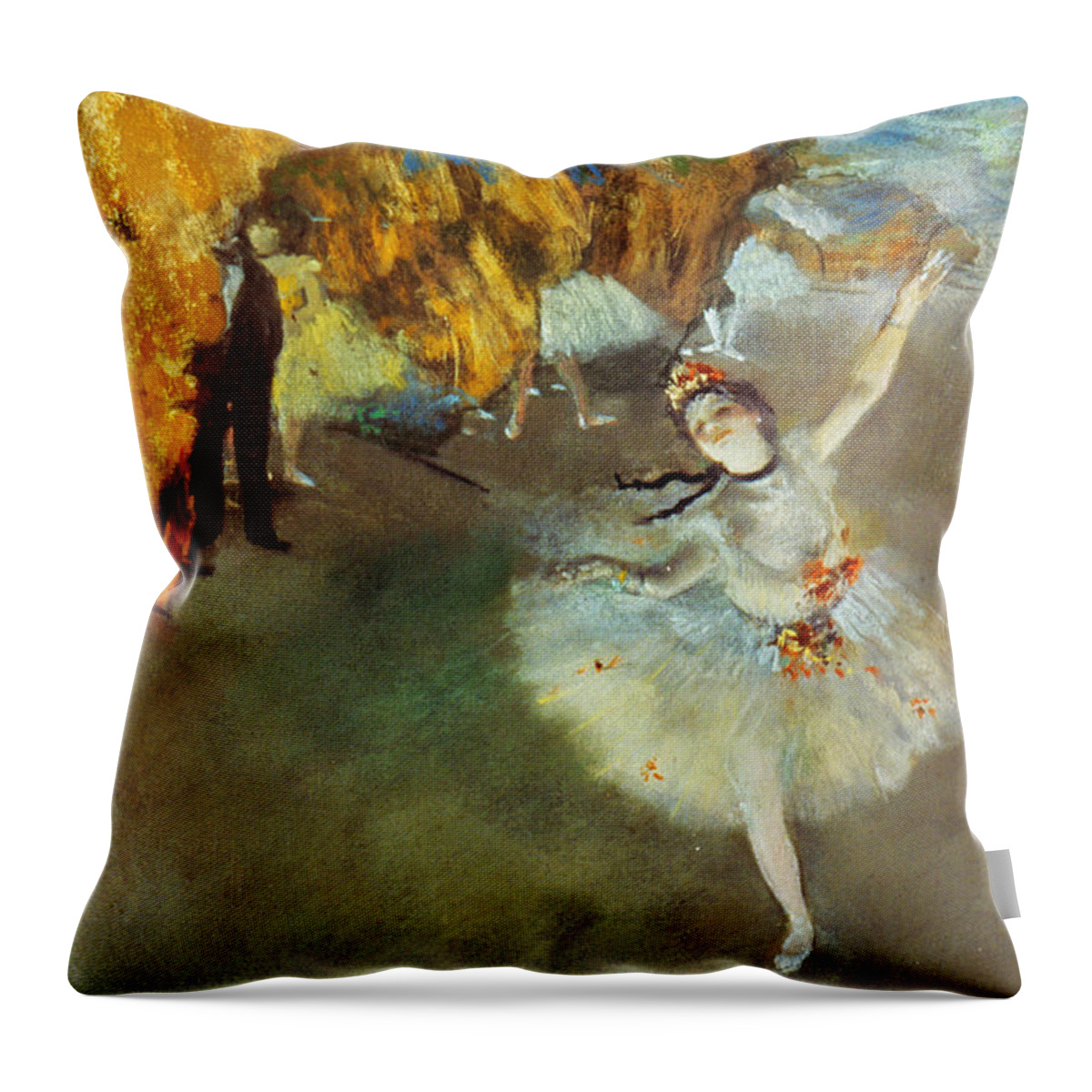 19th Century Throw Pillow featuring the painting The Star, 1876-77 by Edgar Degas