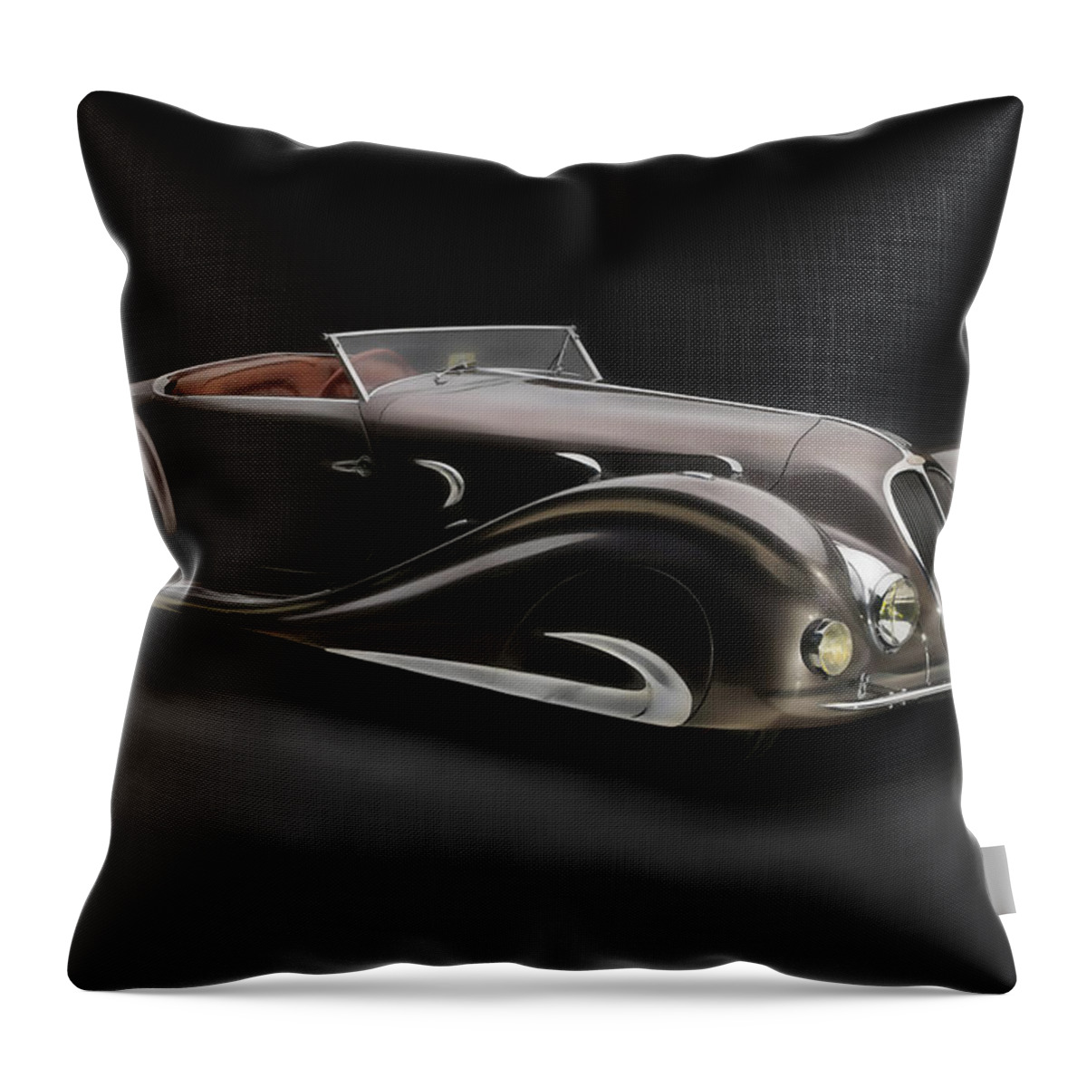 Delahaye Throw Pillow featuring the digital art Delahaye 1930's Art In Motion by Marvin Blaine