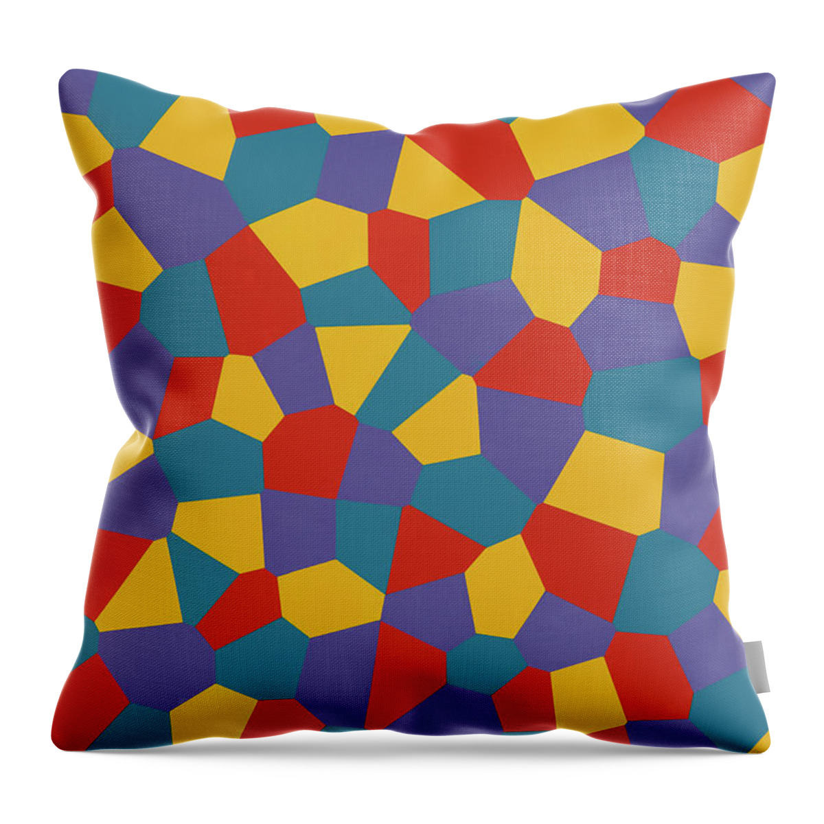 Abstract Throw Pillow featuring the painting Delaunay Triptych Panel 1 by Janet Hansen