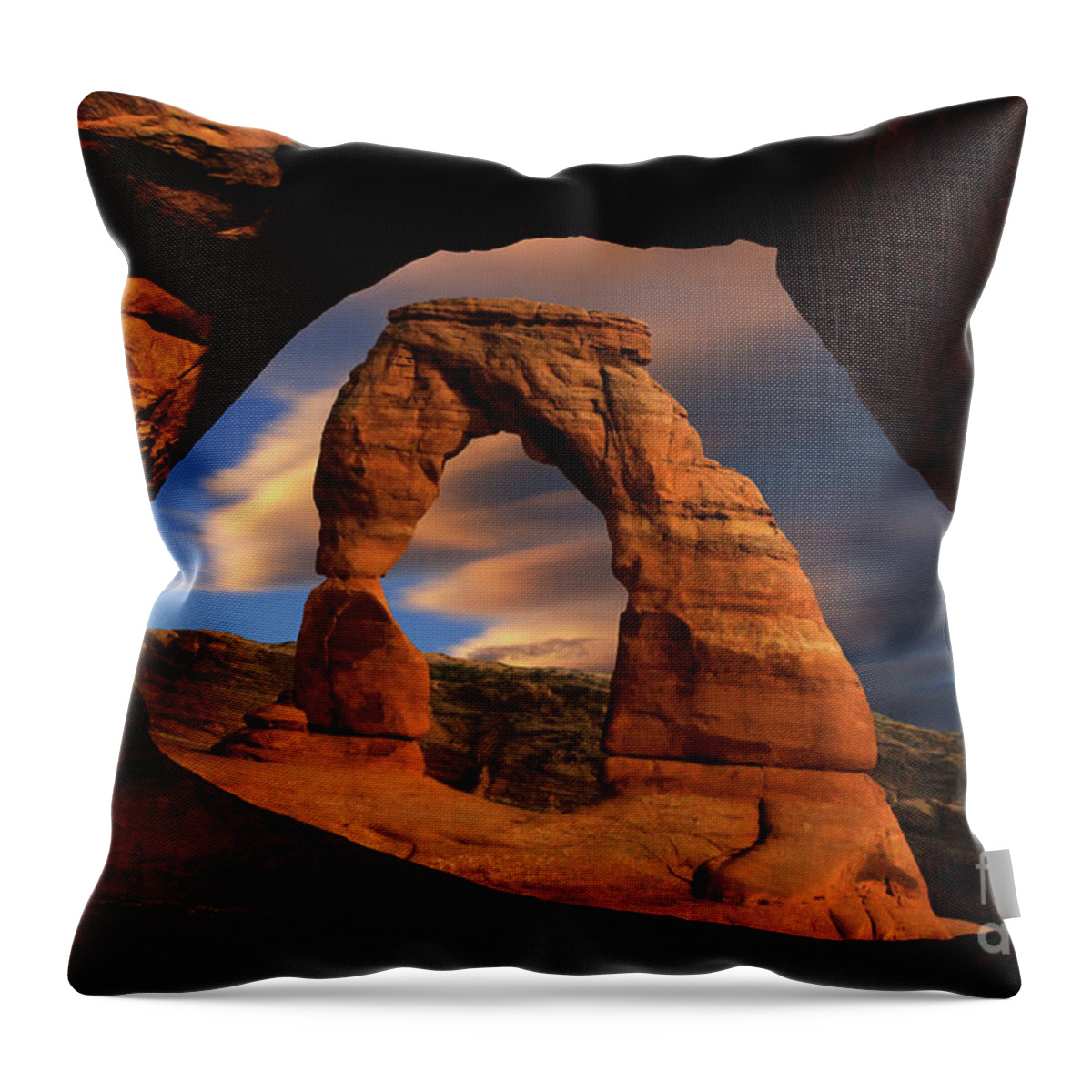 Delicate Arch Throw Pillow featuring the photograph Delicate Arch Utah by Bob Christopher