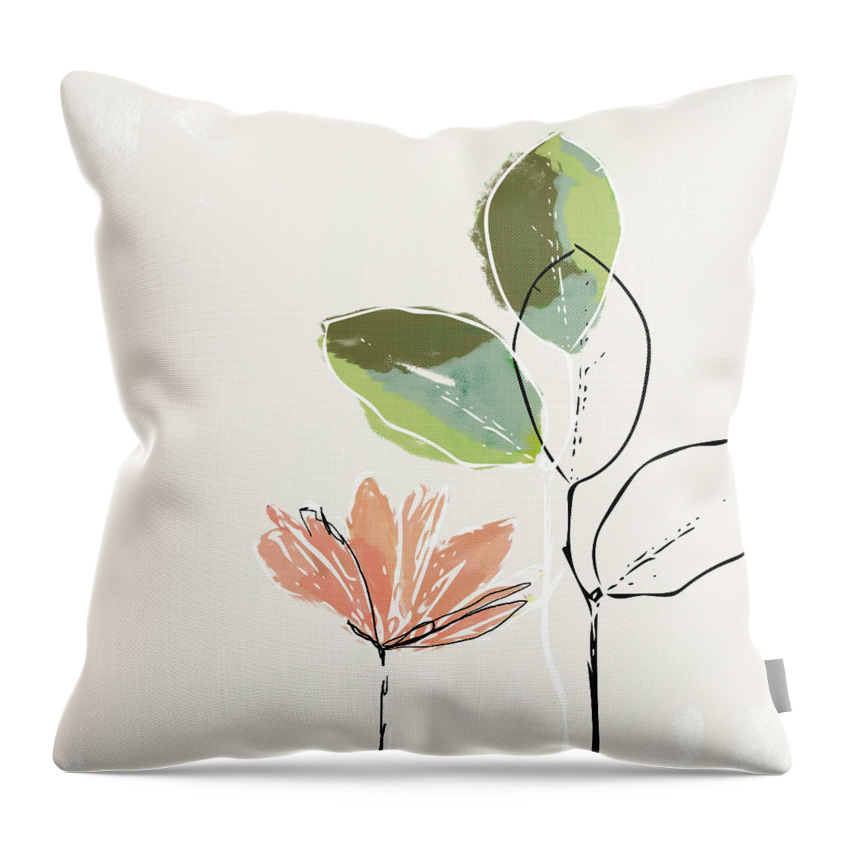 Flower Throw Pillow featuring the mixed media Delicate Flower- Art by Linda Woods by Linda Woods