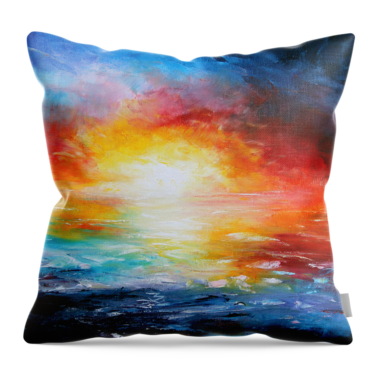 Sunset Throw Pillow featuring the painting Delivered by Meaghan Troup