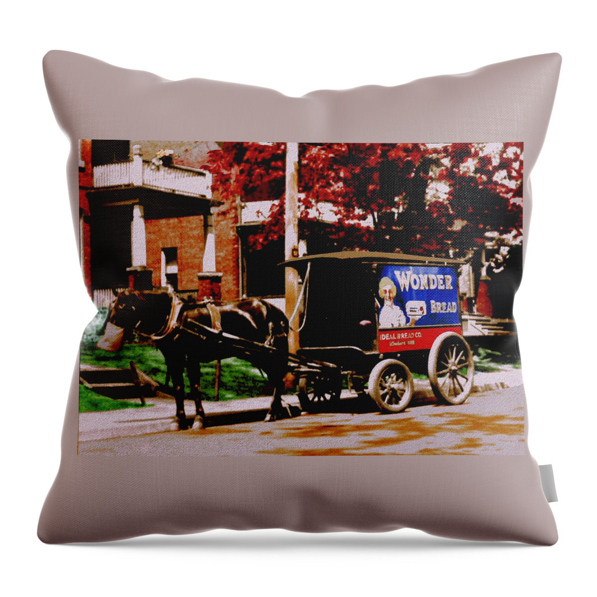 Bread Throw Pillow featuring the digital art Delivering the Bread by Cliff Wilson