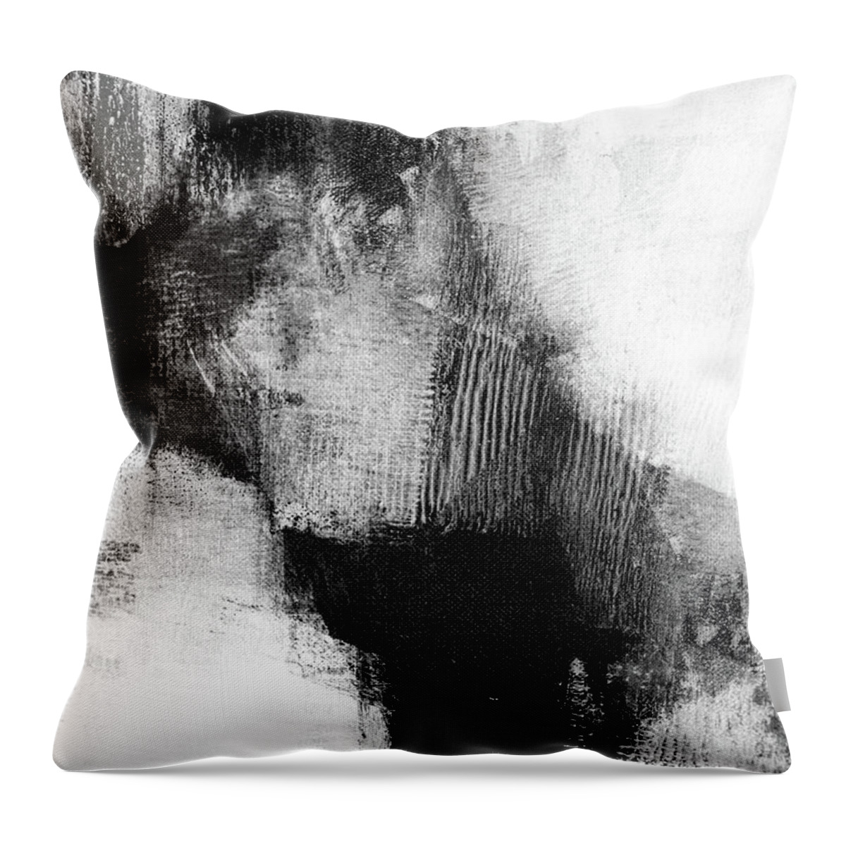 Abstract Throw Pillow featuring the painting Delve 3 by Janine Aykens
