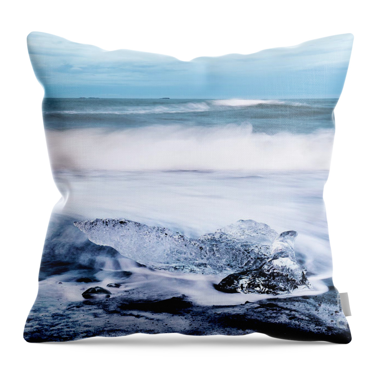 2017 Throw Pillow featuring the photograph Demanta beach iceland by Gunnar Orn Arnason