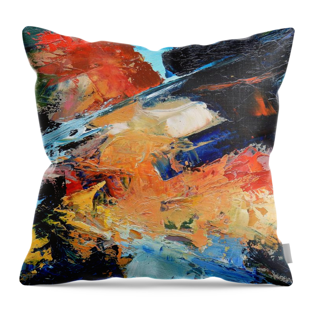 Abstract Throw Pillow featuring the painting Demo Sketch by Gary Coleman