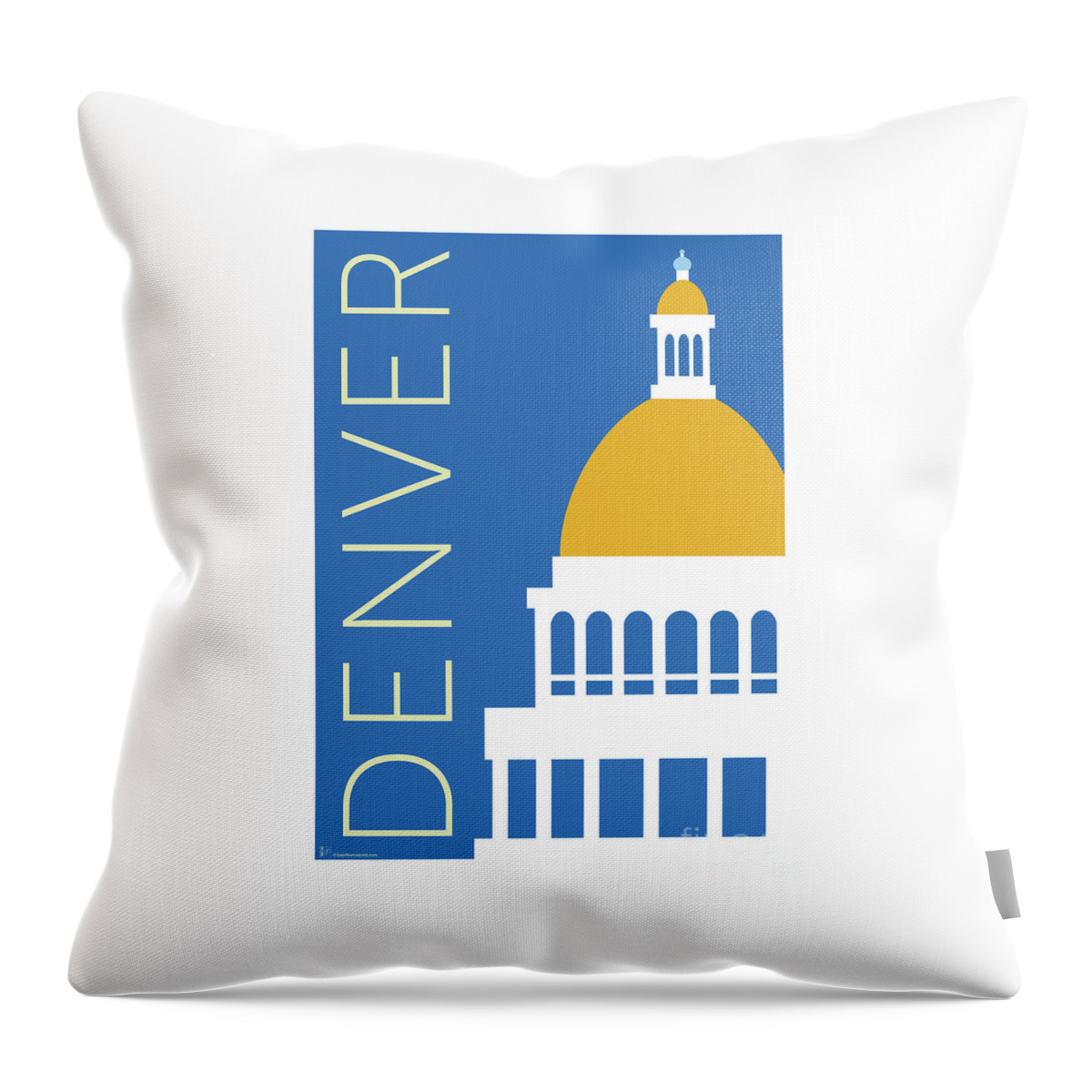 Denver Throw Pillow featuring the digital art DENVER Capitol/Blue by Sam Brennan