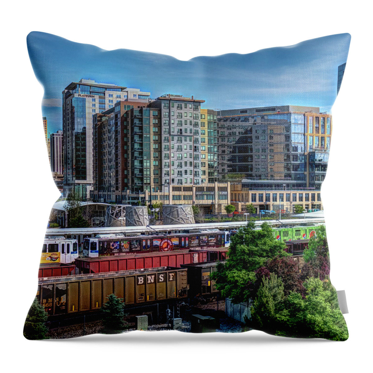 Colorado Throw Pillow featuring the photograph Denver Train Station by David Thompsen