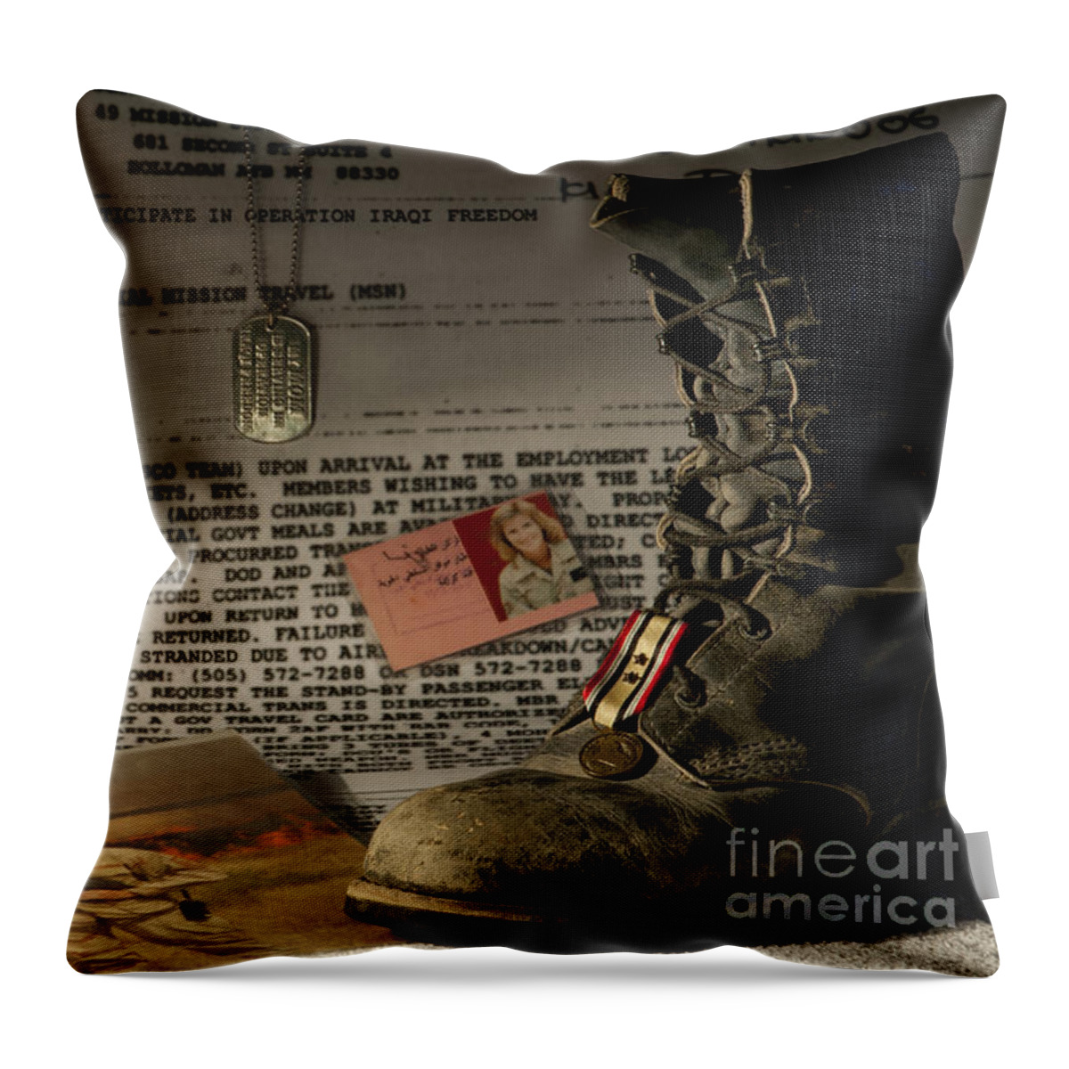 Military Throw Pillow featuring the photograph Deployment by Melany Sarafis