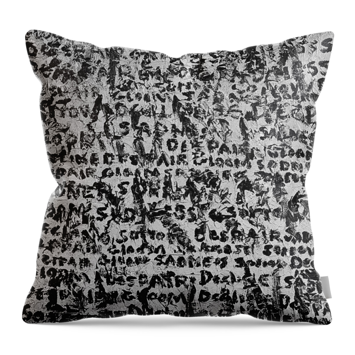 Text Expressionism Throw Pillow featuring the painting Depression by Roseanne Jones