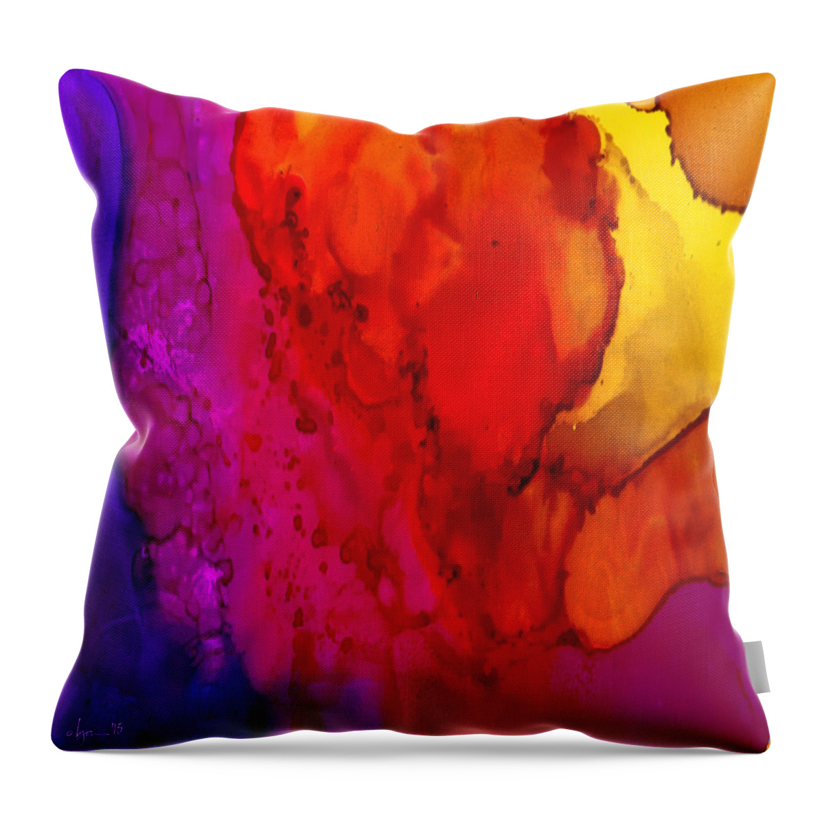Tropical Throw Pillow featuring the painting Desert by Angela Treat Lyon