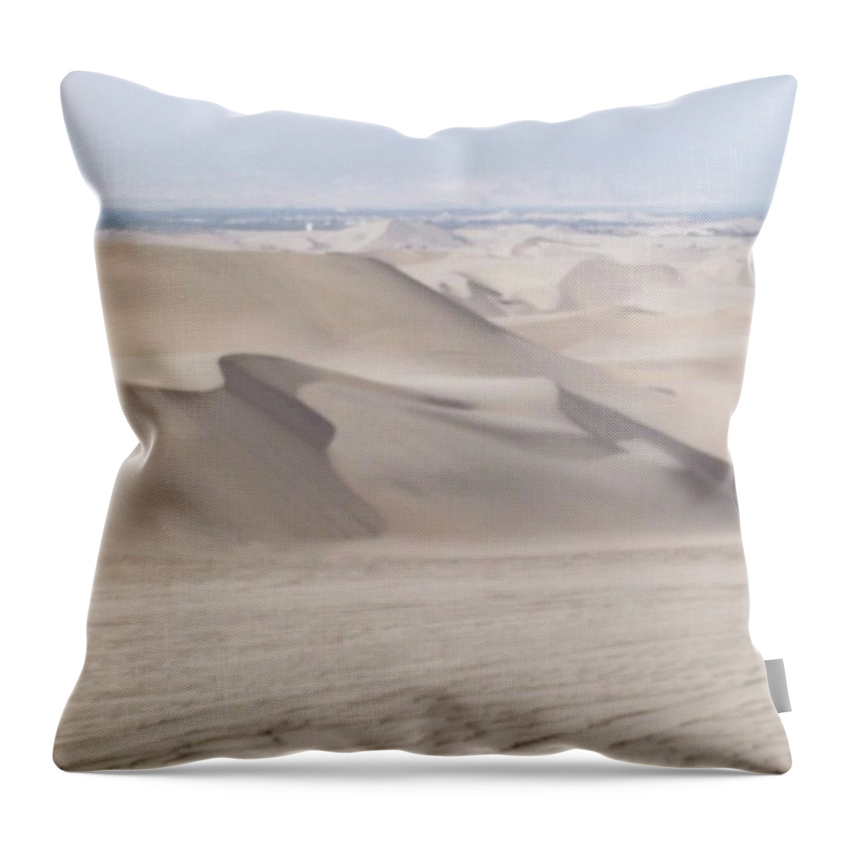 Volunteering Throw Pillow featuring the photograph Desert Dunes In Peru by Charlotte Cooper