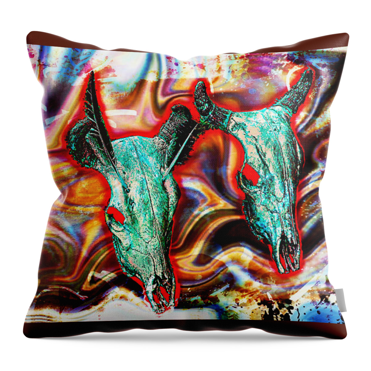Abstract Throw Pillow featuring the digital art Desert Hallucination by Ian Gledhill