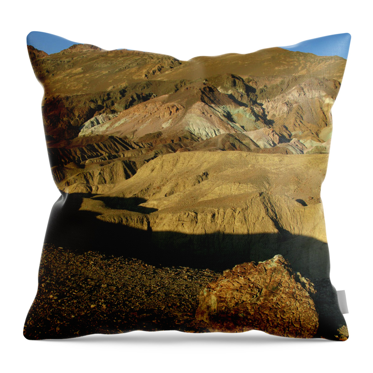 Death Valley Throw Pillow featuring the photograph Desert Hills by Inge Riis McDonald