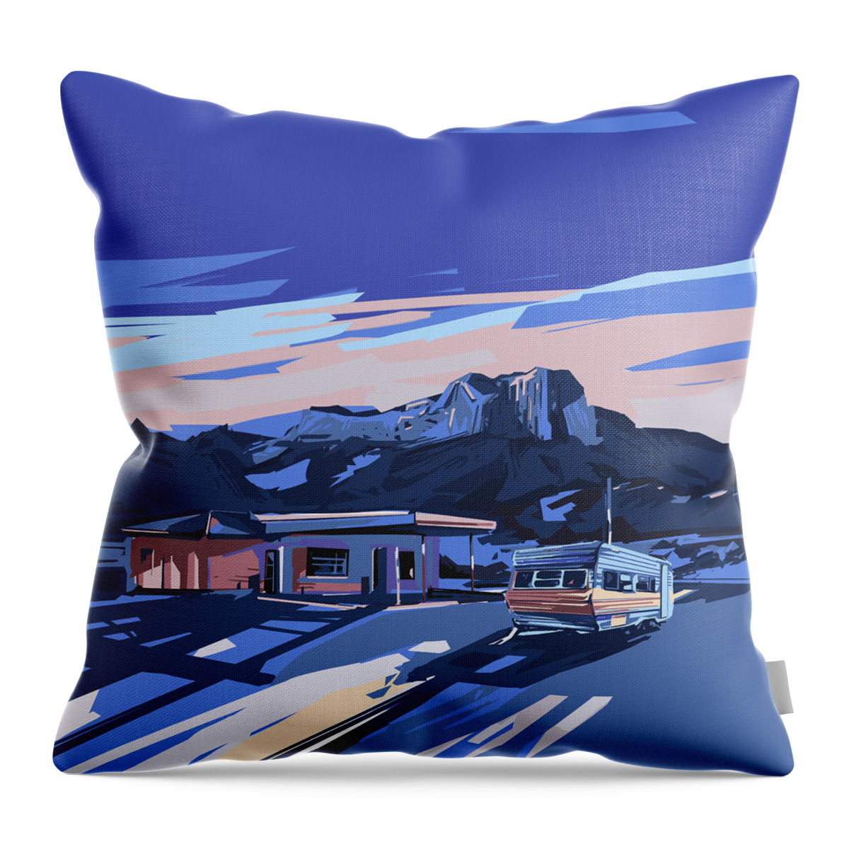 Road Throw Pillow featuring the digital art Desert Landscape 2 by Bekim M