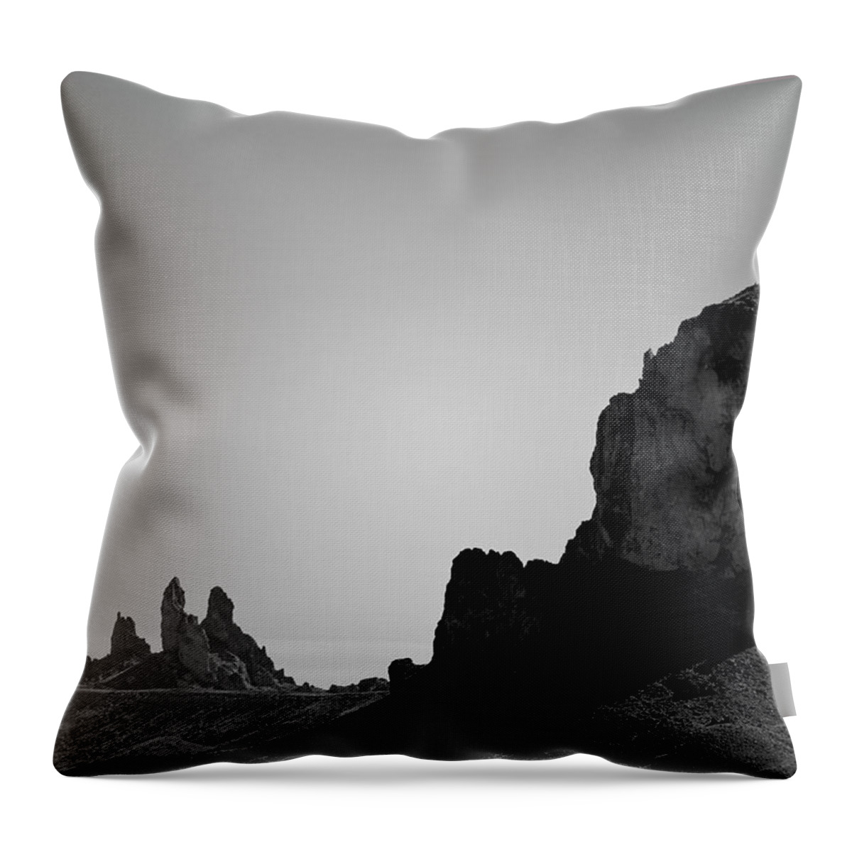 Peak Throw Pillow featuring the photograph Desert Pinnacles I BW by David Gordon