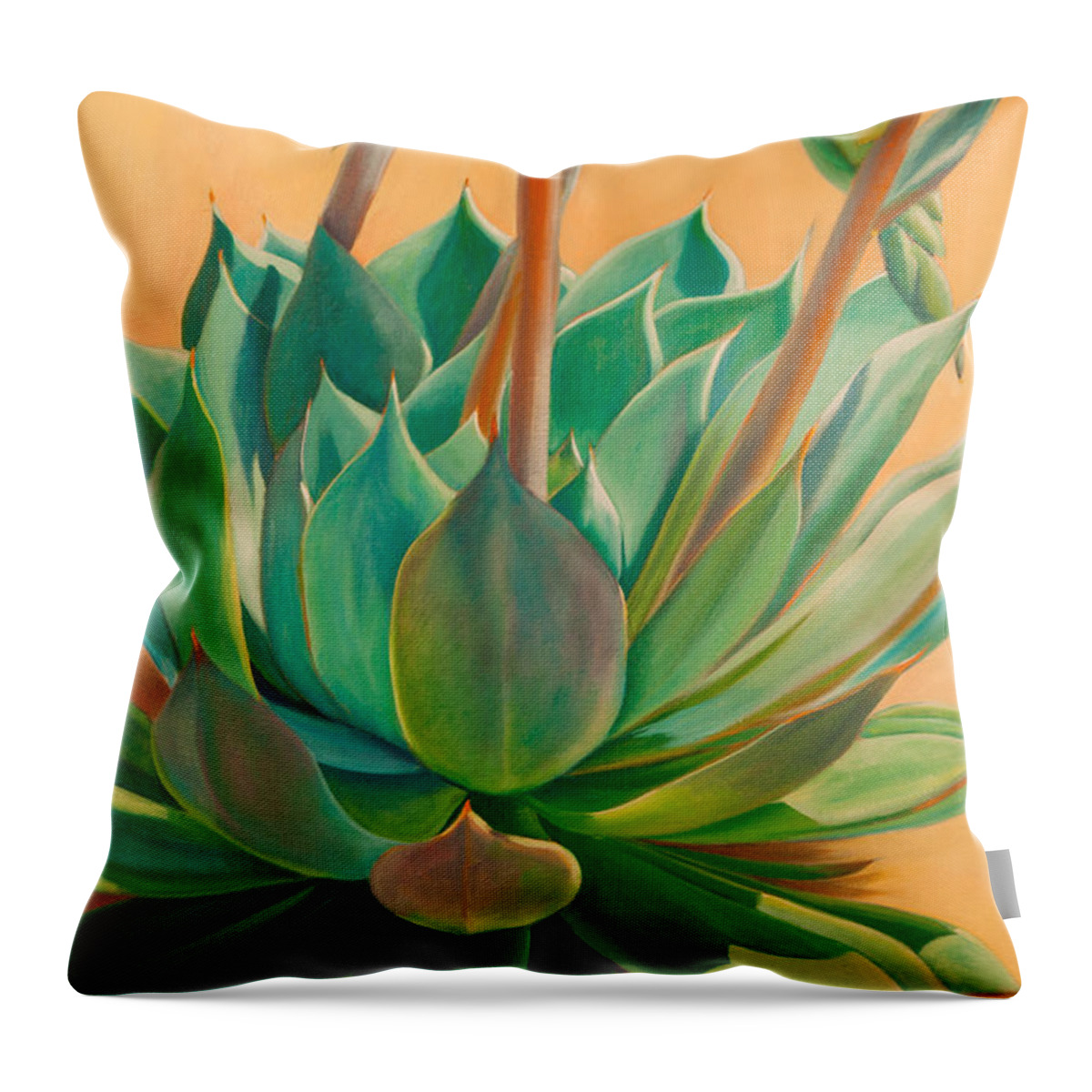 Succulent Throw Pillow featuring the painting Desert Rainbow by Athena Mantle