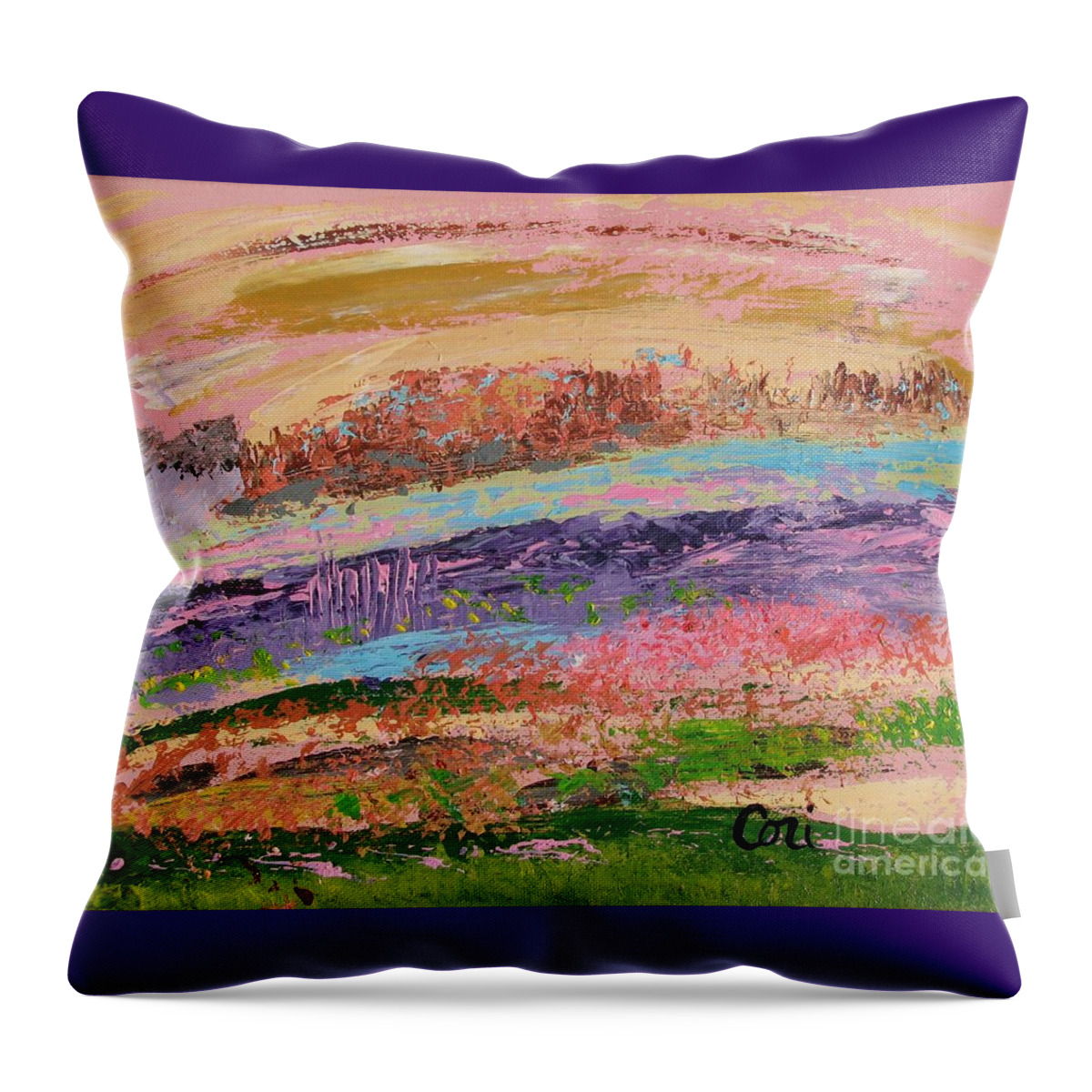 What Get For Throw Pillow featuring the painting Desert Spring by Corinne Carroll
