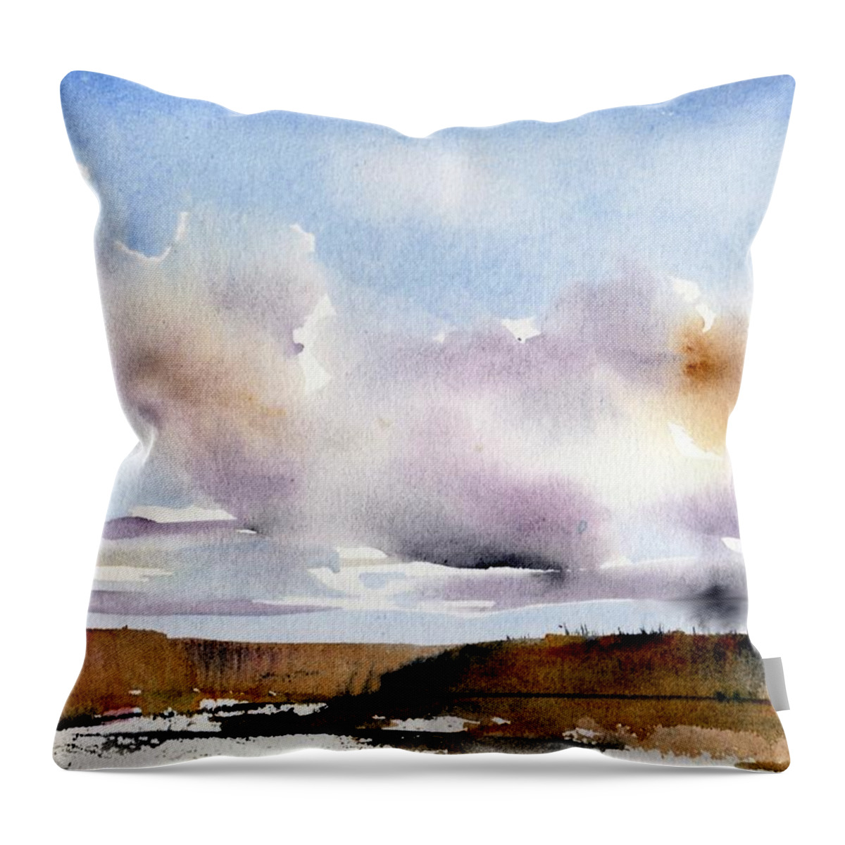 Storm Throw Pillow featuring the painting Desert Storm by Anne Duke