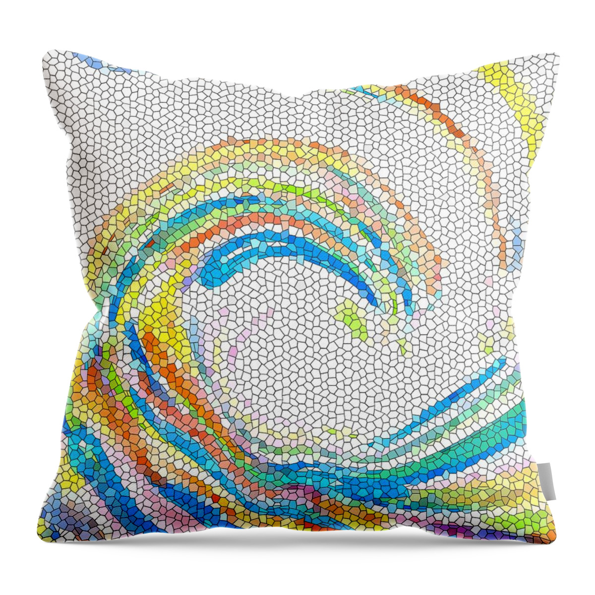 Digital Throw Pillow featuring the digital art Design 35 Mosaic by Lucie Dumas