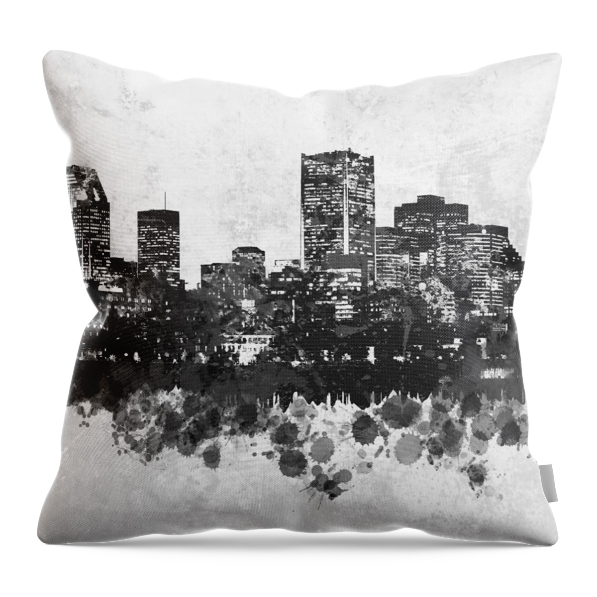 City Throw Pillow featuring the mixed media Design 47 by Lucie Dumas