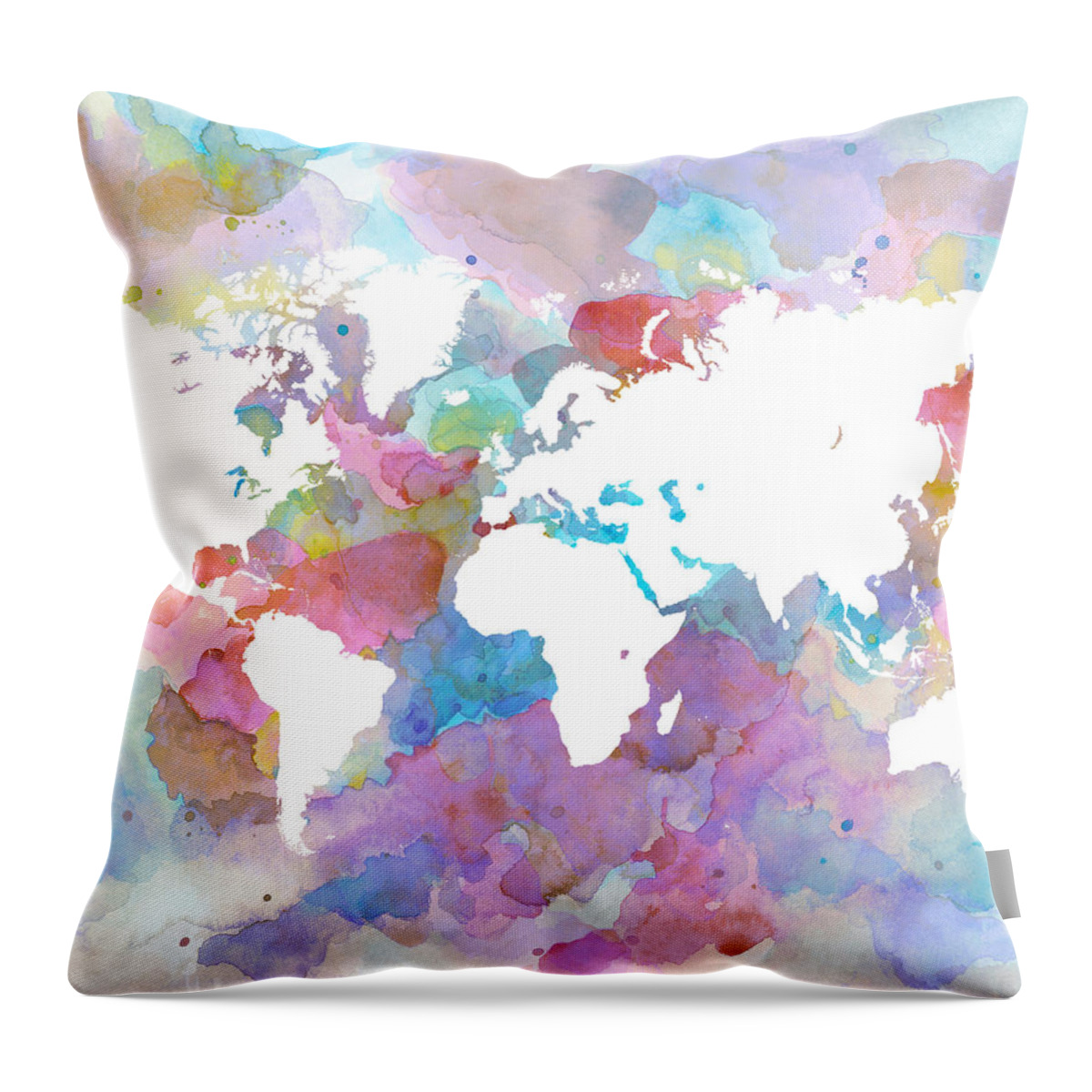 World Throw Pillow featuring the mixed media Design 48 by Lucie Dumas