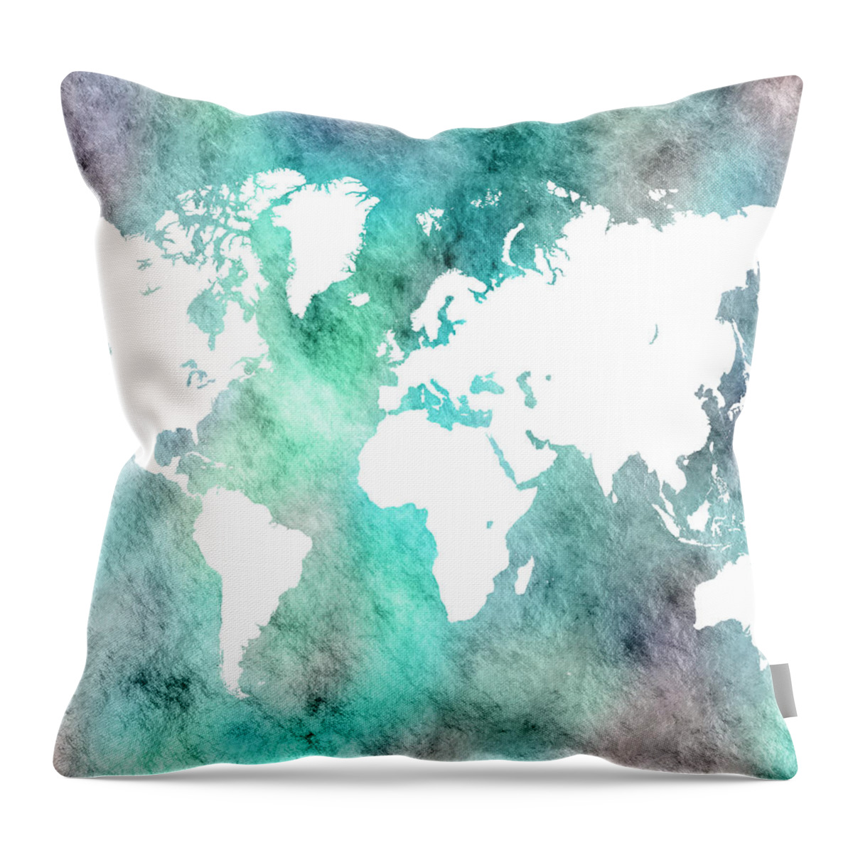 World Throw Pillow featuring the mixed media Design 62 by Lucie Dumas