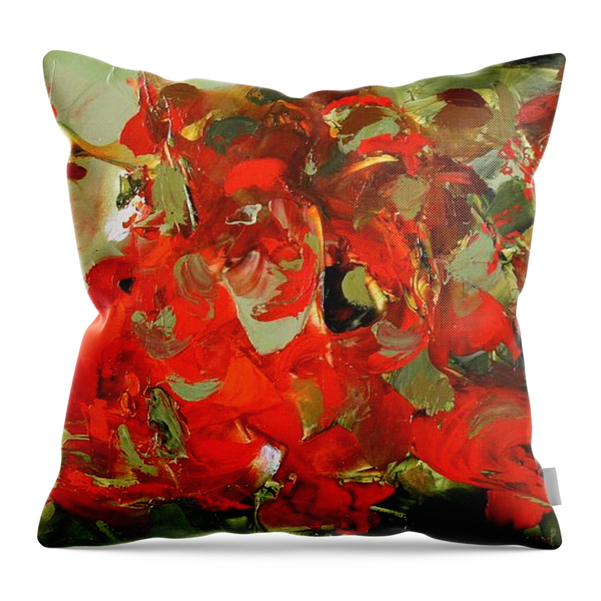 Green And Orange Abstract Throw Pillow featuring the painting Desire by Preethi Mathialagan
