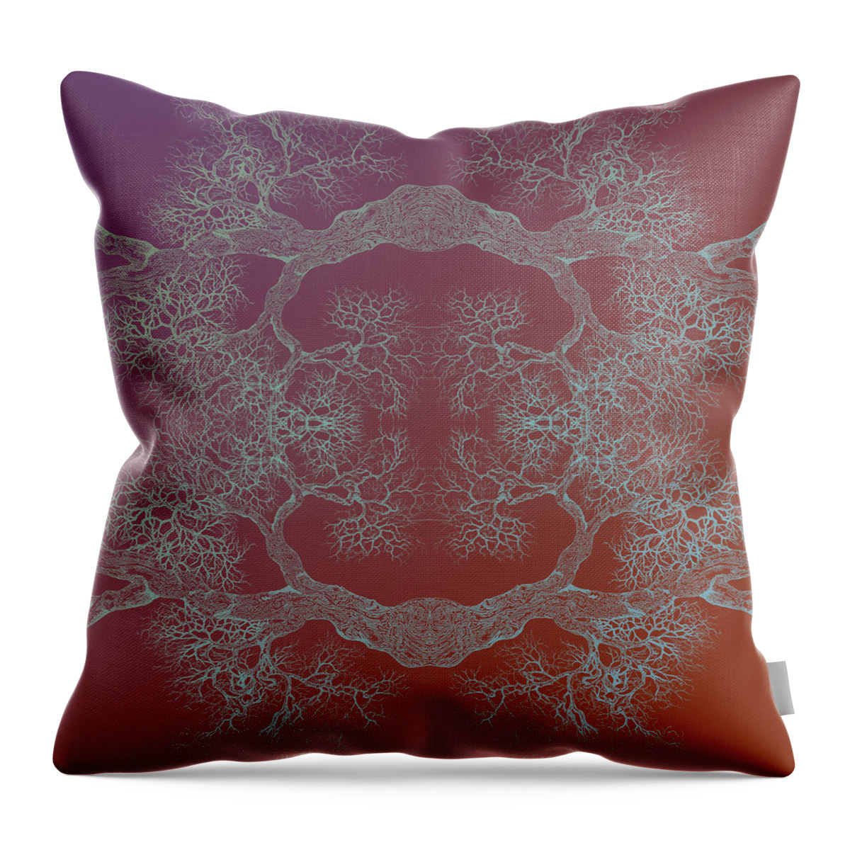 Tree Throw Pillow featuring the digital art DESIRE Tree 8 Hybrid 1 by Brian Kirchner