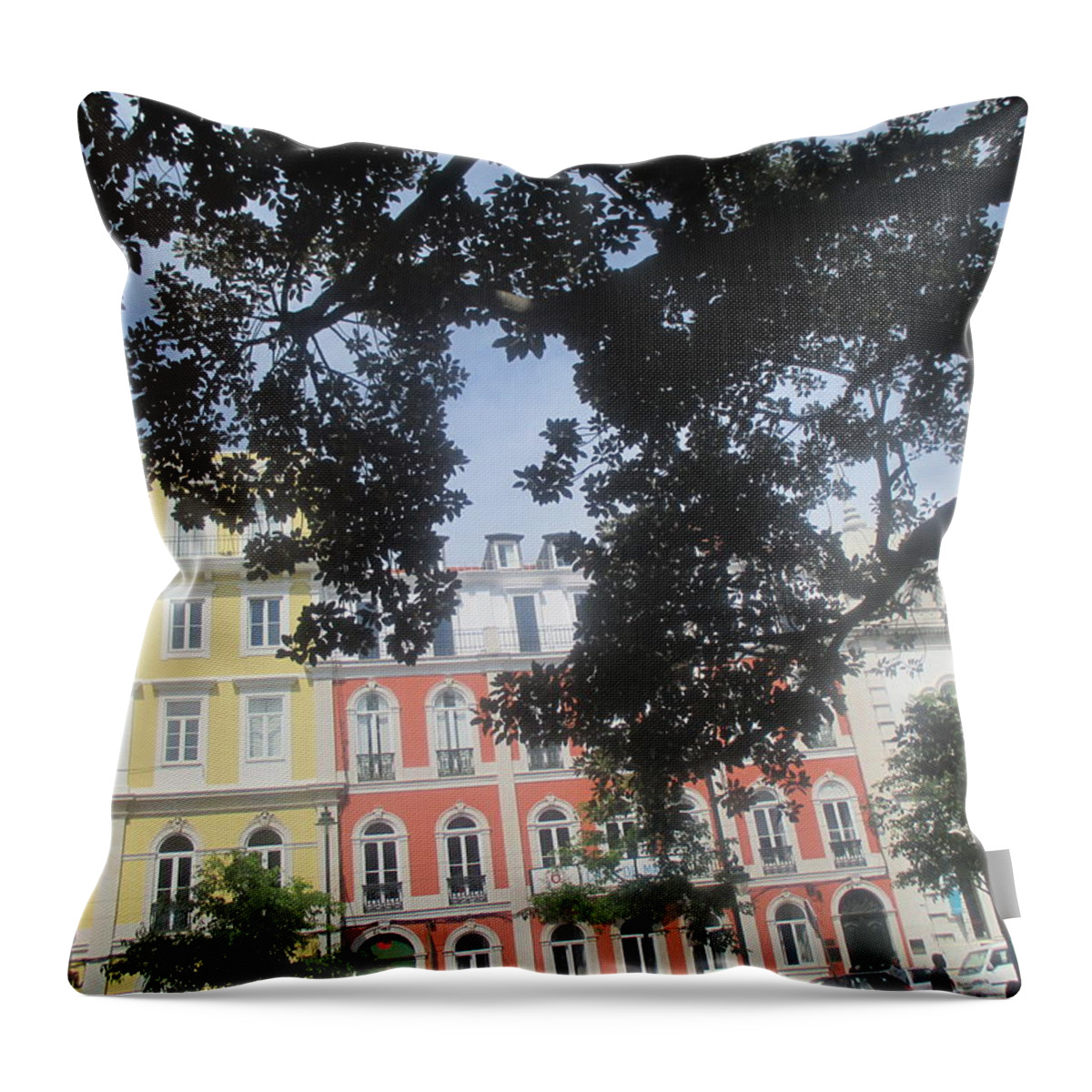 Lisbon Throw Pillow featuring the photograph Detail from Lisbon by Anamarija Marinovic