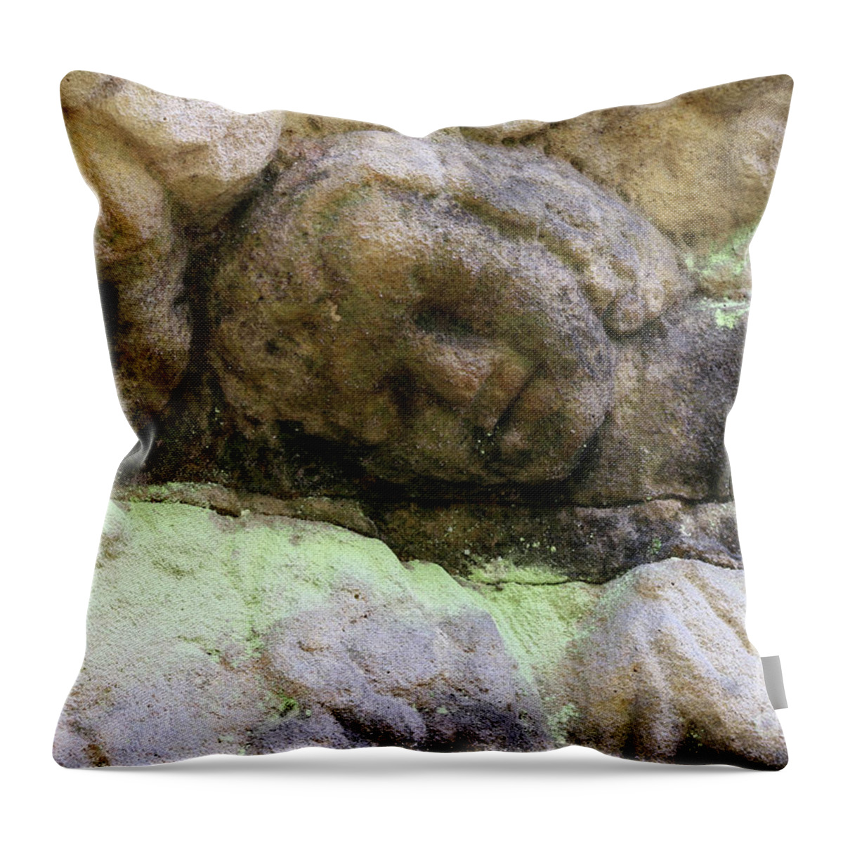 Relief Throw Pillow featuring the photograph Detail of heads of cherubs by Michal Boubin
