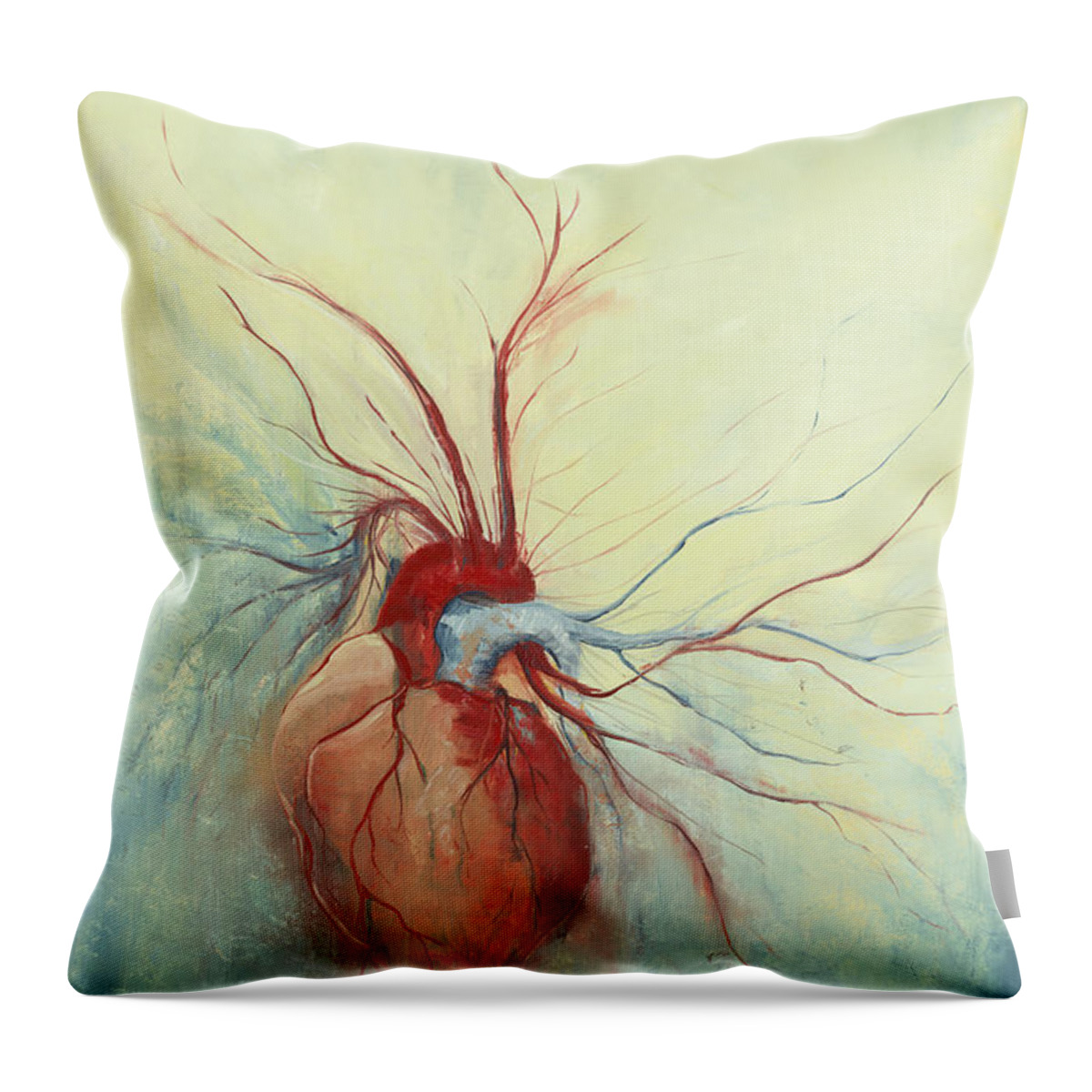 Heart Throw Pillow featuring the painting Determination by Priscilla Jo