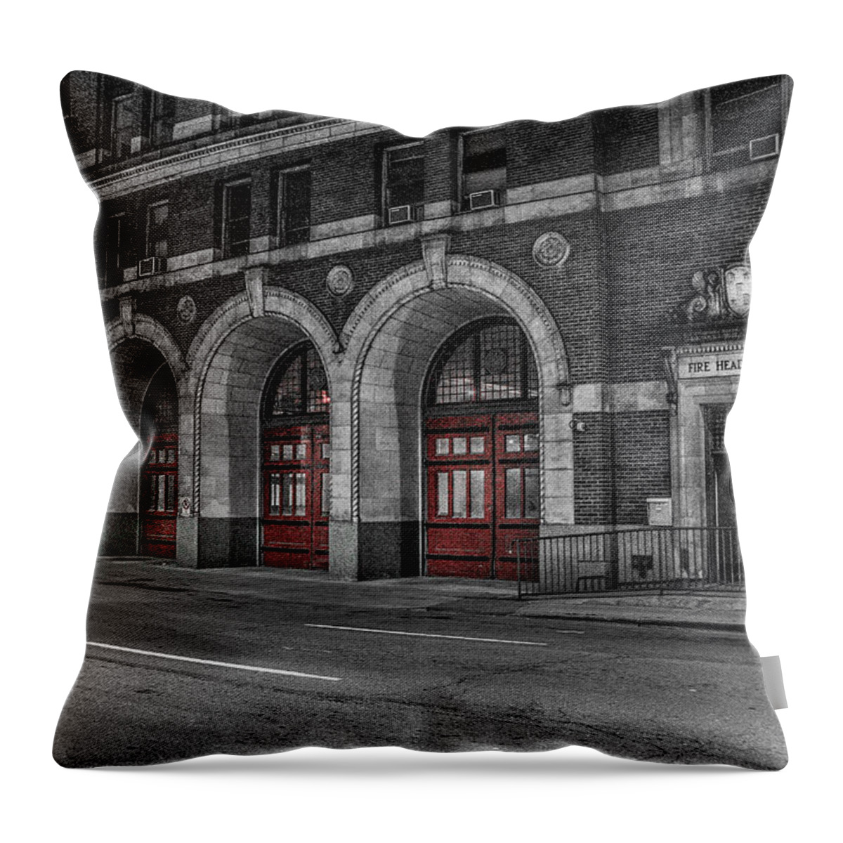 Detroit Throw Pillow featuring the photograph Detroit Fire Department Headquarters by Pravin Sitaraman