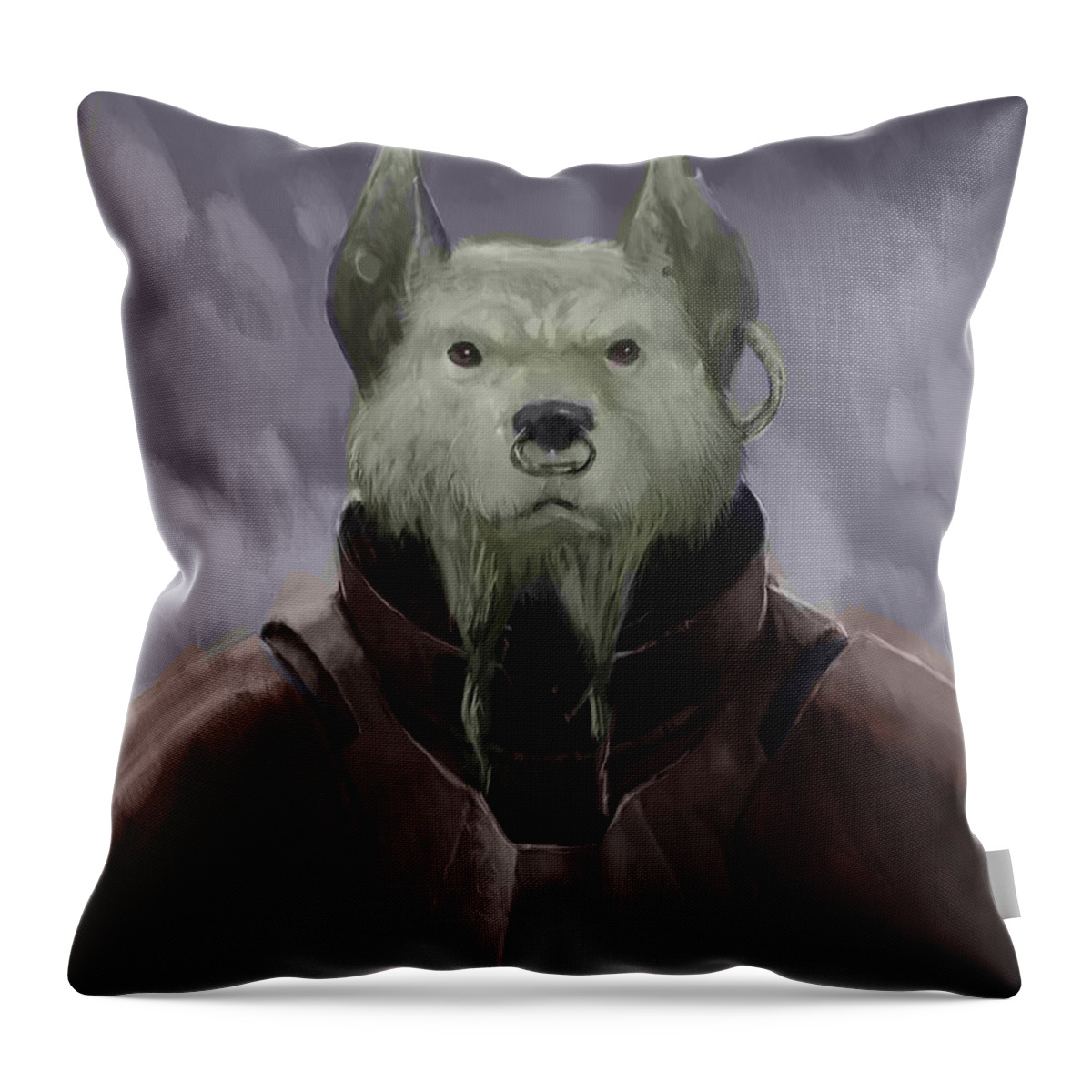 Devil Throw Pillow featuring the photograph Devil Dog by Marcus Lewis