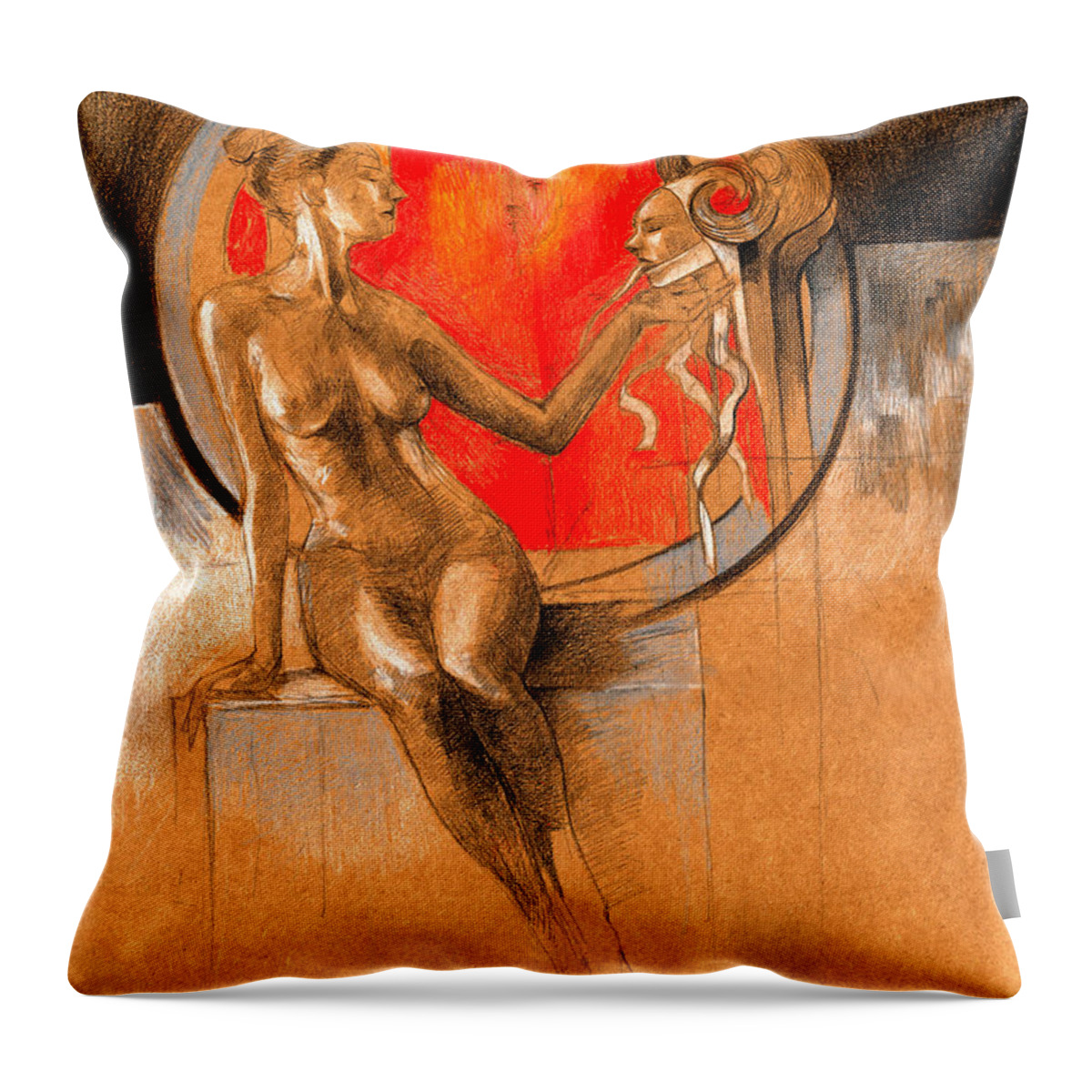 Devil Throw Pillow featuring the painting Devil Inside by Ertan Aktas