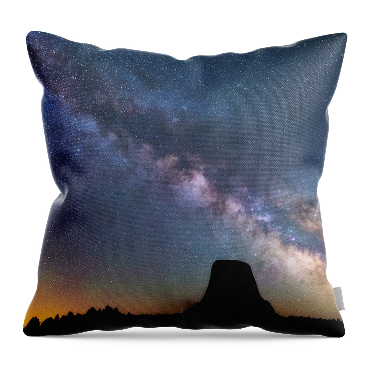 Devils Tower Throw Pillow featuring the photograph Devils Watch by Darren White